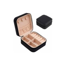 Mini Porta Joias Estojo com Zíper - Corino Preto