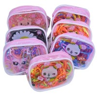 Elásticos Silicone Grosso De Cabelo Colorido com bolsinha