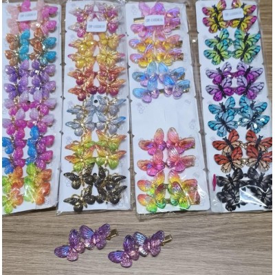 Bico de Pato Borboleta para cabelo - 1 Par da mesma cor 