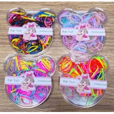 Elásticos Silicone Grosso De Cabelo Colorido no Estojo