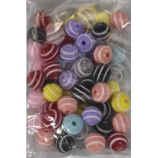 Miçanga bola com listra ( N323 ) (Acima de 5 pacotes no PIX R$ 2.00 cada)