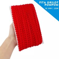 Fita Pompom 10 Mm - Rolo C/ 25 Metros