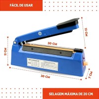 Seladora Manual 20 Cm P/ Embalagens Plásticas Stand - 110v