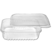 Pote PP Retangular c/tampa - 24 unidades - Transparente - 250ml