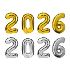 Balão 2026 - Prata ou Dourado - 40cm ou 80cm