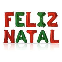 Balão Feliz Natal ( Vermelho e Verde) - 40cm Balão Feliz Natal ( Vermelho e Verde) - 40cm