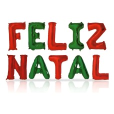 Balão Feliz Natal ( Vermelho e Verde) - 40cm Balão Feliz Natal ( Vermelho e Verde) - 40cm