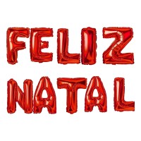 Balão Feliz Natal ( Vermelho) - 40cm Balão Feliz Natal ( Vermelho) - 40cm