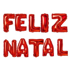 Balão Feliz Natal ( Vermelho) - 40cm Balão Feliz Natal ( Vermelho) - 40cm