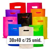 Sacola Plastica Grande - Boca de Palhaço - C/25 ( 30x40 )