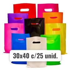 Sacola Plastica Grande - Boca de Palhaço - C/25 ( 30x40 )