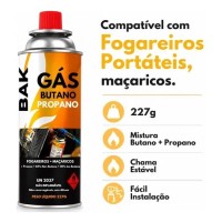 Refil Gas Fogareiro Butano Propano 1 Unidade Lata 227g Bak