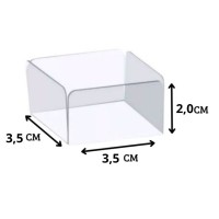 Forminha para Doces 4 Pétalas Quadrada - c/ 50 Transparente Reta - Acetato