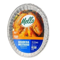 Assadeira Oval Descartável Alumínio - Mello - 7,5 Lts - Unidade