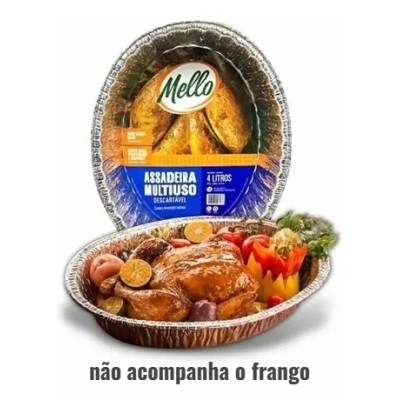 Assadeira Oval Descartável Alumínio - Mello - 4 Lts - Unidade