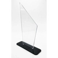 Troféu Acrílico Trapézio 18cm Base Preta Eventos - Premio