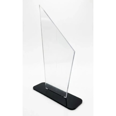 Troféu Acrílico Trapézio 18cm Base Preta Eventos - Premio