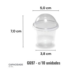 Embalagem G 697 Cristal 60ml c/ tampa bolha - pacote c/ 10 unidades Embalagem G 697 Cristal 60ml c/ tampa bolha - pacote c/ 10 unidades