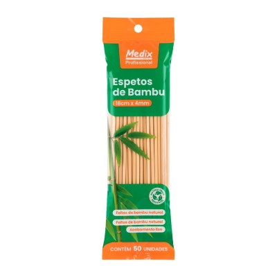 Palito de churrasco - Espeto de Bambu - 30cm - P/ 50 unidades