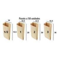 Saco Kraft de Papel - 50 unidades