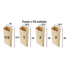 Saco Kraft de Papel - 50 unidades Saco Kraft de Papel - 50 unidades