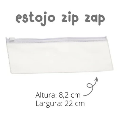 Estojo Zip Zap Transparente - 22x8cm ( 5 ou + no PIX R$ 1,53 cada)