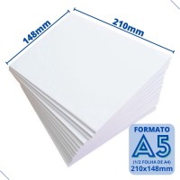 500 folhas - Papel - offset A5 - 75gr (14,8x21)