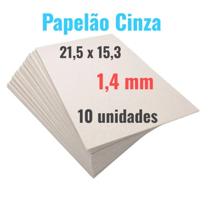 Papelão Cinza Grafort 1.4mm 15,3x21,5 ( Pacote com 10 ) 