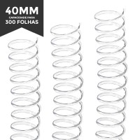 Espiral para Encadernação - 40mm - para 300 Folhas (plástico) - Pct 5 unidades