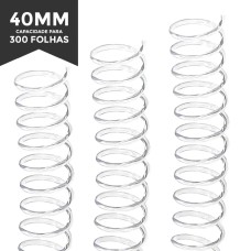 Espiral para Encadernação - 40mm - para 300 Folhas (plástico) - Pct 5 unidades