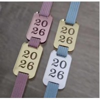 Passante Tag Finalizador 2.5cm 2026 - Acrilico Espelhado - Pacote c/ 5 unidades