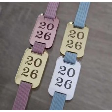 Passante Tag Finalizador 2.5cm 2026 - Acrilico Espelhado - Pacote c/ 5 unidades