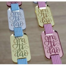 Passante Tag Finalizador 2.5cm ( GRADIDÂO ) - Acrilico Espelhado - Pacote c/ 5 unidades