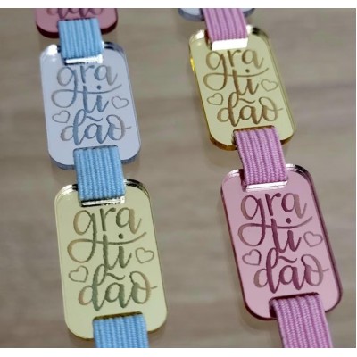 Passante Tag Finalizador 2.5cm ( GRADIDÂO ) - Acrilico Espelhado - Pacote c/ 5 unidades