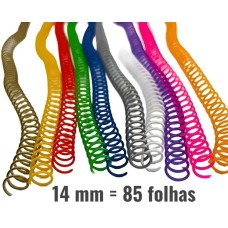 Espiral para Encadernação - 14mm - para 85 Folhas (plástico) - Pct 5 unidades