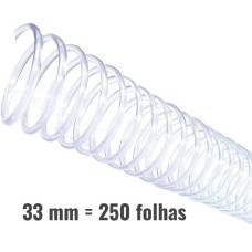 Espiral para Encadernação - 33mm - para 250 Folhas (plástico) - Pct 5 unidades