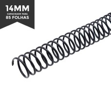 Espiral para Encadernação - 14mm - para 85 Folhas (plástico) - Pct 5 unidades