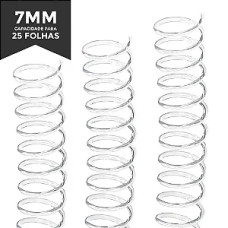 Espiral para Encadernação - 7mm - para 25 Folhas (plástico) - Pct 5 unidades
