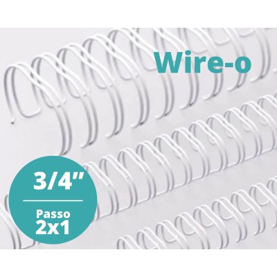 Wire-o 3/4'' 140Fls A4 (23 aneis) - (2x1) und. (Acima de 5 Unidades no PIX R$ 2,52 cada)