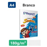 Papel A4 - 180g - Senninha C/50 folhas Branca - Report
