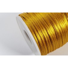 Rabo de Rato - Cordão Cetim Dourado - 1mm - Rolo 20m 