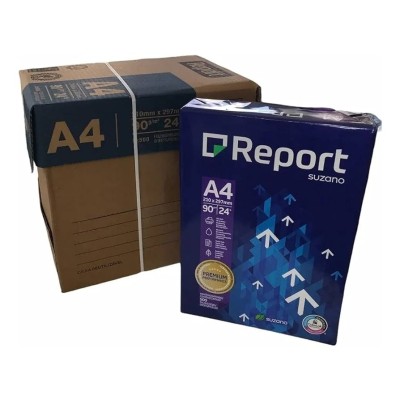 Caixa C/ 5 Resmas Papel A4 -90g - 2500 folhas Branca - Report