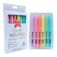 Caneta Marca Texto - Kit com 6 cores - Tons Pastel