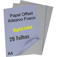 Papel Adesivo Offset 80g - Digital Label - A4 - c/ 20 folhas - Fosco