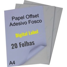 Papel Adesivo Offset 80g - Digital Label - A4 - c/ 20 folhas - Fosco