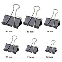 Prendedor de Papel Clip Binder 15/19/25/32/40/51mm Preto - unidade