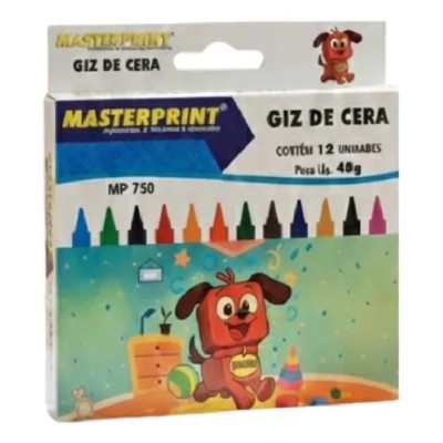 Giz de Cera fino - 12 cores - Masterprint 48gr Giz de Cera fino - 12 cores - Masterprint 48gr