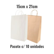Bolsa de Papel 15x21x8 - Pacote 10 unidades Bolsa de Papel 15x21x8 - Pacote 10 unidades