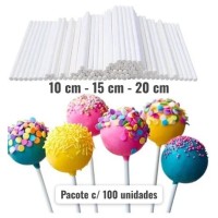 Palito para Pirulito ou Topo de Bolo ( 10cm - 15cm - 20cm ) Branco - C/ 100 Palitos Palito para Pirulito ou Topo de Bolo ( 10cm - 15cm - 20cm ) Branco - C/ 100 Palitos