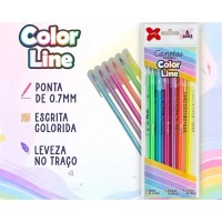 Caneta Esferografica Color Line - 6 cores - 0.7